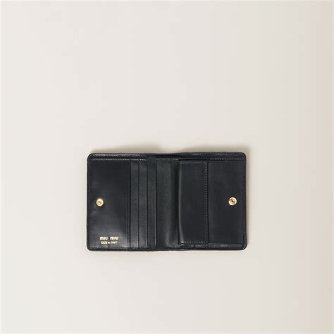 Small matelassé nappa leather wallet Black 